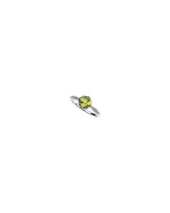 Genuine Peridot & Diamond Ring