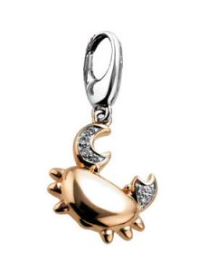 14Kr/Rhodium Plated Diamond Charm 14K Rose Gold .025 Cttw;P;14Ky/Rhodium Plated Diamond Charm