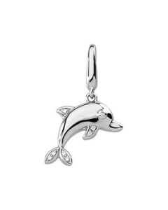 Diamond Charm 14K White Gold .025 Cttw Diamond Charm