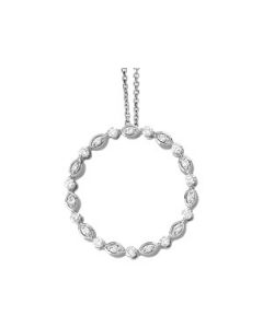 Diamond Pendant 14K White Gold 1/2 Ct Tw Diamond Pendant