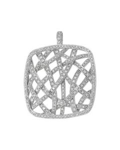 Diamond Pendant 14K White Gold 1 1/2 Ct Tw