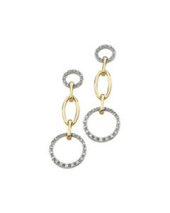 14Ky_14Kw Diamond Earring 14K Yellow/White Gold Pair 1/3 Ct Tw