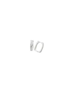 Cubic Zirconia Hinged Hoop Earrings