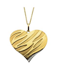 14Ky/Rhodium Plated Diamond Heart Necklace 14K Yellow Gold .04 Ct Tw 14Ky/Rhodium Plated Diamond Heart Necklace