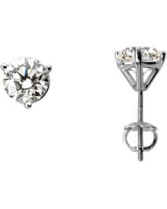Diamond Earring 14K White Gold Pair 2 Ct Tw Diamond Earring