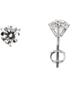 Diamond Earring 14K White Gold Pair 1 1/2 Ct Tw Diamond Earring