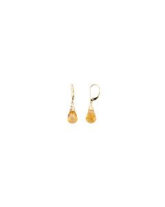 14kkt Yellow Citrine Briolette Earrings