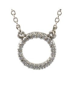 Diamond Circle Necklace Platinum  1/10 Ct Tw Diamond Necklace