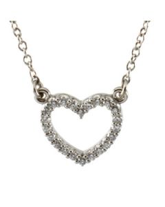 Diamond Heart Necklace Platinum  1/8 Ct Tw Diamond Heart Necklace