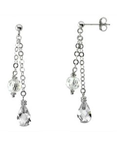 Cz Earring Sterling Silver  Pair;P;Cz Earring