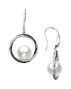 Diamond Earring Semi Mount W/Black Rhodium 14K White Gold Pair 3/4 Ct Tw Semi Diamond Earring Semi Mount