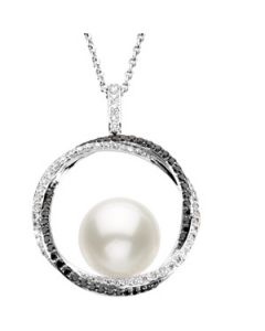 Diamond Necklace Semi Mount W/Black Rhodium 14K White Gold 5/8 Ct Tw Semi Mount Diamond Necklace Semi Mount