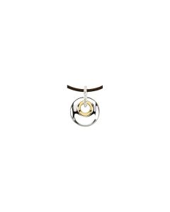 Two-Tone Diamond Circle Necklace