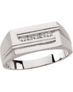 Gents Diamond Ring 14K White Gold 1/5 Ct Tw;P;Gent'S Diamond Ring