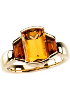 Genuine Citrine And Madeira Citrine Ring 14K Yellow Gold 11.00X07.00 Mm.03.00X07.00 Mm;P;Genuine Citrine And Madeira Citrine Ring