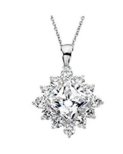 Cubic Zirconia Necklace Sterling Silver  