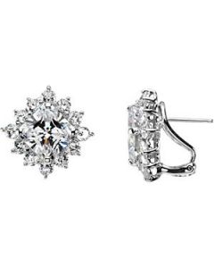 Cubic Zirconia Earrings Sterling Silver  Pair;P;Cubic Zirconia Earrings