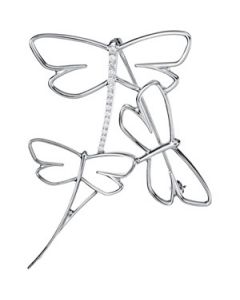 Diamond Brooch 14K White Gold 1/5 Ct Tw Diamond Brooch