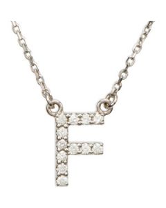 Diamond Necklace 14K White Gold F/ 1/8 Ct Tw
