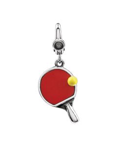 Enamel Ping Pong Paddle & Ball Charm