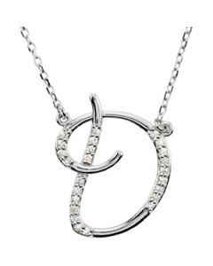 Diamond Necklace Sterling Silver  D  1/8 Ct Tw Diamond Necklace
