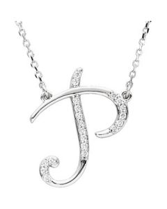 Diamond Necklace Sterling Silver  P  1/10 Ct Tw Diamond Necklace