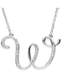 Diamond Necklace Sterling Silver  W  1/6 Ct Tw Diamond Necklace