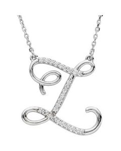 Diamond Necklace Sterling Silver  Z 1/8 Ct Tw Diamond Necklace