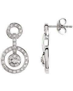 Diamond Earrings 14K White Gold Pair 3/8 Ct Tw Diamond Earrings