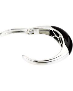 Genuine Onyx Hinged Cuff Bracelet Sterling Silver  56.00X16.00 Mm; Genuine Onyx Hinged Cuff Bracelet