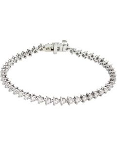 Diamond Line Bracelet 14K Yellow Gold 5 Ct Tw 7 1/4 Inch Diamond Line Bracelet