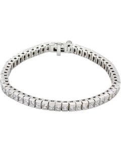 Diamond Tennis Bracelet 18K Yellow Gold 9 Ct Tw 7 1/4 Inch Diamond Tennis Bracelet