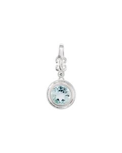 Genuine Aquamarine & Diamond Pendant