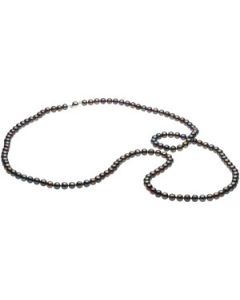 Freshwater Cultured Black Pearl Strand Sterling Silver  42 In Necklace