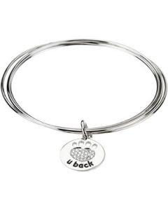 Heart U Back Cz Pawtag Bracelet Sterling Silver  19.30X18.92 Mm Heart U Back Cz Pawtag Bracelet