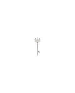 Sterling Silver 1/8 CTW Diamond Crown Key Pendant