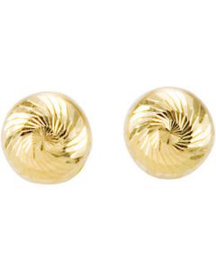Diamond Cut Faceted Ball Earring With Backs 14K Yellow Gold 06.00 Mm Pair Diamond Cut Faceted Ball Earring With Backs