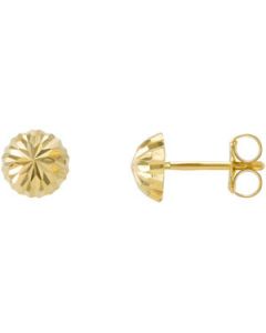 Half Ball Earring With Backs 14K Yellow Gold 10.00 Mm Pair Half Ball Earring With Backs