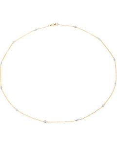 Diamond Necklace 14K Yellow/White Gold 18.00 Inch/ 1/5 Ct Tw Diamond Necklace
