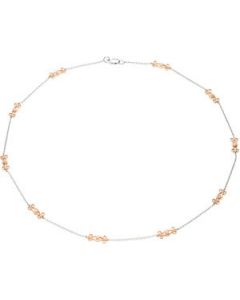 Diamond Necklace 14K White/Rose Gold 16.00 Inch/ 1/6 Ct Tw Diamond Necklace