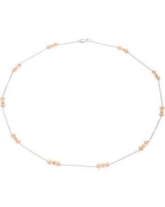 Diamond Necklace 14K White/Rose Gold 18.00 Inch/ 1/6 Ct Tw Diamond Necklace