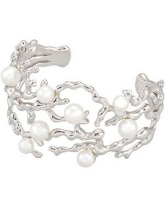 Freshwater Cultured Pearl Cuff Bracelet Sterling Silver  06.50-08.50 Mm/06.00 Inch Freshwater Cultured Pearl Cuff Bracelet