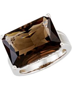 Genuine Smoky Quartz Sterling Silver  18.00X13.00 Mm Genuine Smoky Quartz
