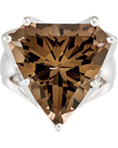 Genuine Smoky Quartz Ring Sterling Silver  20.00X20.00 Mm Genuinesmoky Quartz Ring