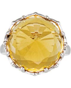 Genuine Honey Quartz Ring Sterling Silver  16.00X16.00 Mm Genuine Honey Quartz Ring