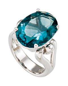 Genuine Fluorite Ring Sterling Silver  18.00X13.00 Mm Genuine Flourite Ring