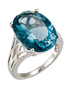 Genuine Fluorite Ring Sterling Silver  18.00X13.00 Mm Genuine Flourite Ring