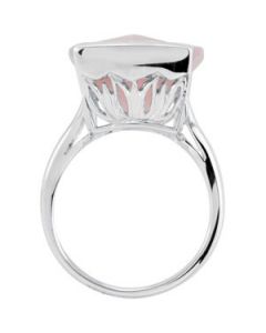 Genuiine Rose Quartz Ring Sterling Silver  20.00X15.00 Mm Genuine Rose Quartz Ring