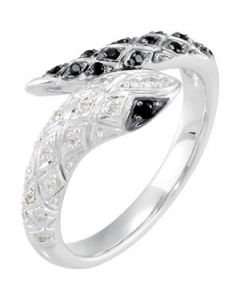 Genuine Black Spinel & Diamond Ring Sterling Silver  1/10 Ct Tw Genuine Black Spinel & Diamond Ring