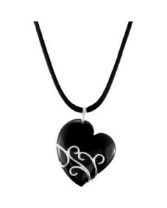 Genuine Onyx Heart Pendant Sterling Silver  37.00X31.50 Mm Genuine Onyx Heart Pendant